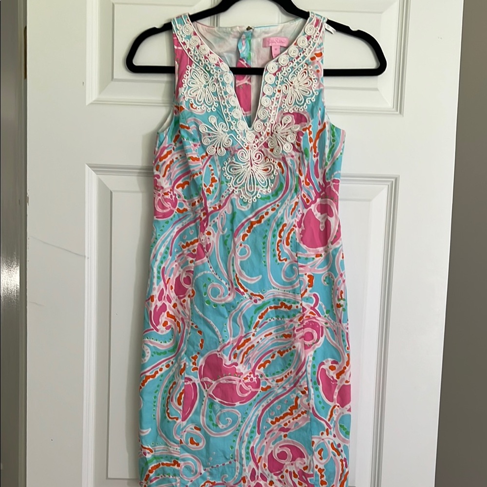 Lilly Pulitzer Pink and Blue Swirl Mini Dress